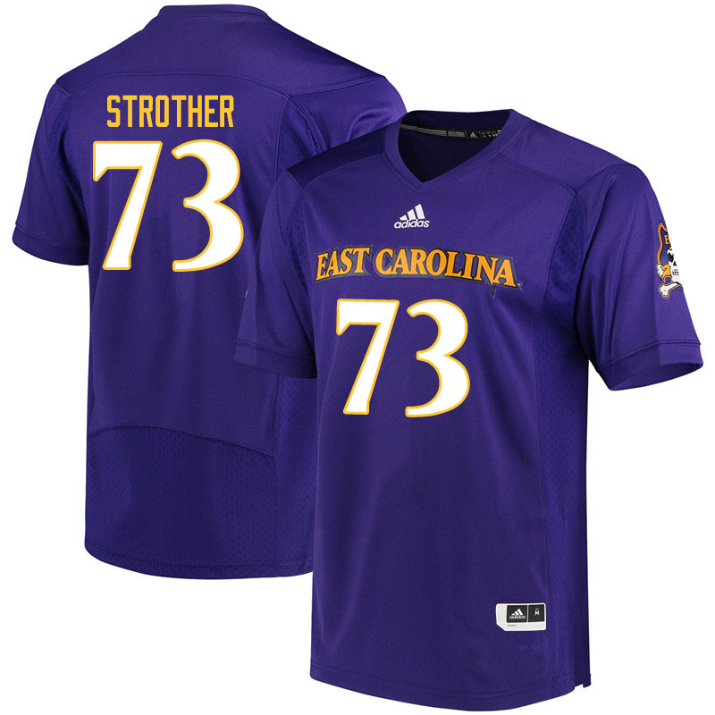 Men #73 Nishad Strother ECU Pirates College Football Jerseys Sale-Purple